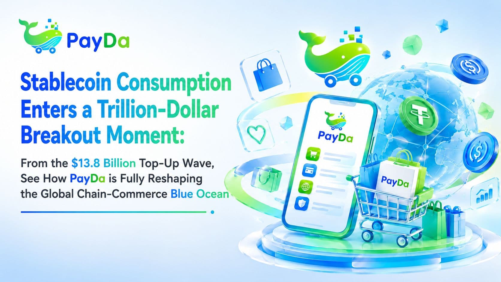 Stablecoin Consumption Reaches a Trillion-Level Breakout Point: From the $13.8 Billion Top-Up Surge, See How PayDa Is Comprehensively Reconstructing the New Blue Ocean of Global On-Chain Commerce