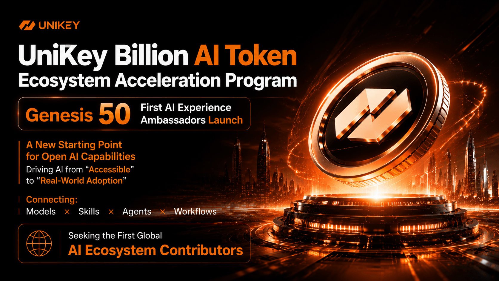 Launch of the Billion-Scale AI Token Ecosystem Acceleration Program: UniKey Genesis 50 Officially Opens Recruitment for the First Batch of Experience Ambassadors