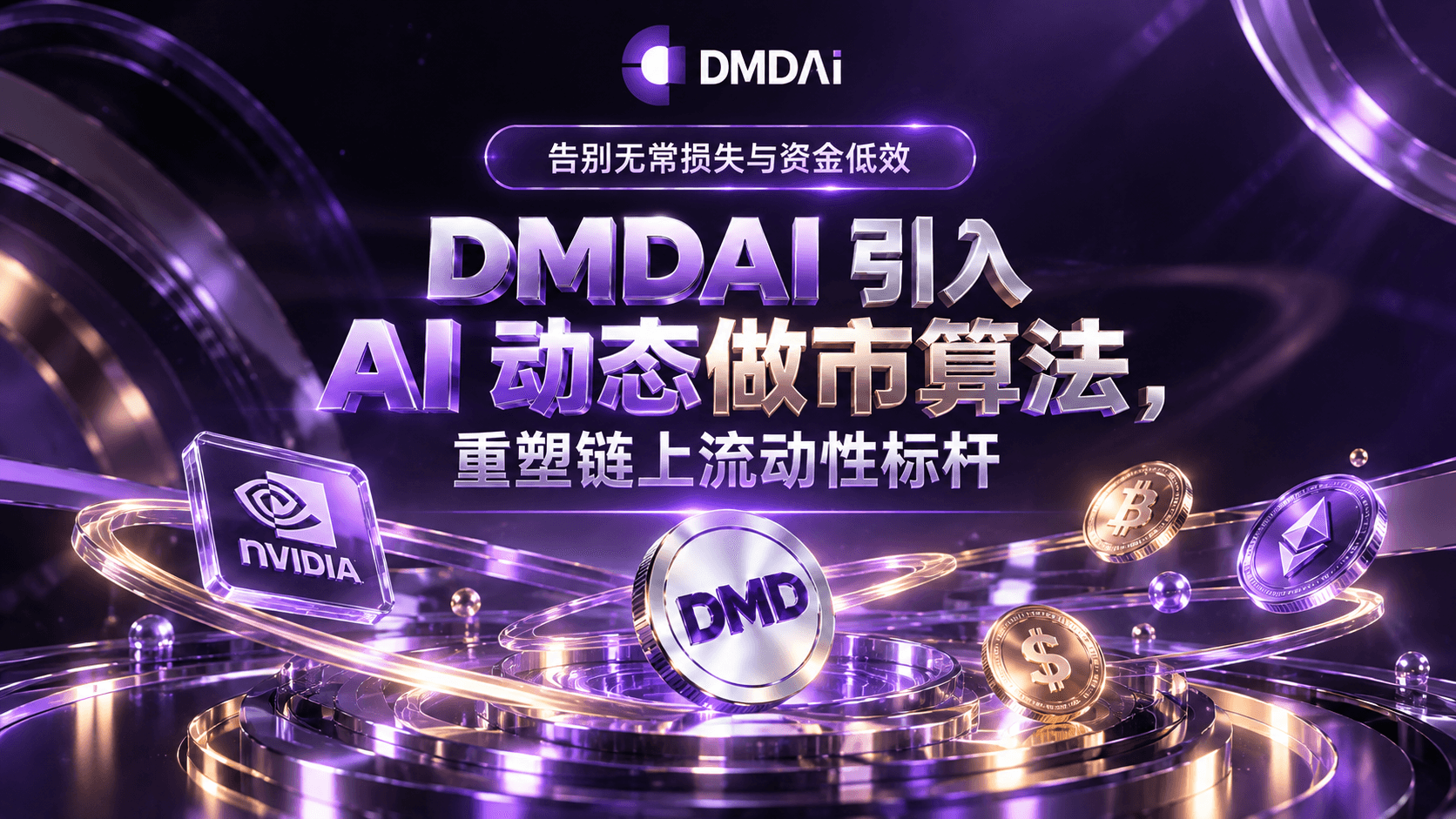 告别无常损失与资金低效:DMDAI 引入 AI 动态做市算法,重塑链上流动性标杆